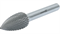 Борфреза параболическая с точечным торцом G 06х18 M06 алмазная насечка - фото 125584