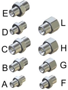 Переходник штуцер 1/2"; штуцер 1/2" нерж. 600 бар - фото 107010