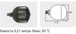 Гидропневмокомпенсатор 0,21 литр; вход 3/8"ш - фото 107017