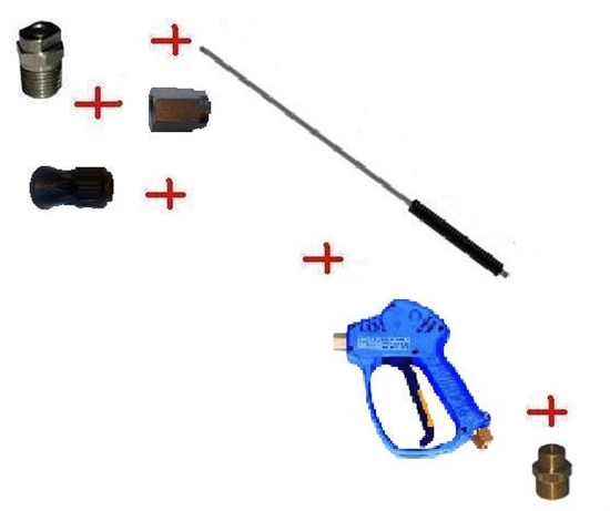 Распылительный пистолет в сборе с форсункой курок RL51 М22х1,5ш  1500мм (нерж). - фото 12447