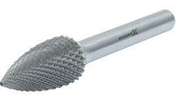 Борфреза параболическая с точечным торцом G 18х25 M06 алмазная насечка - фото 125593