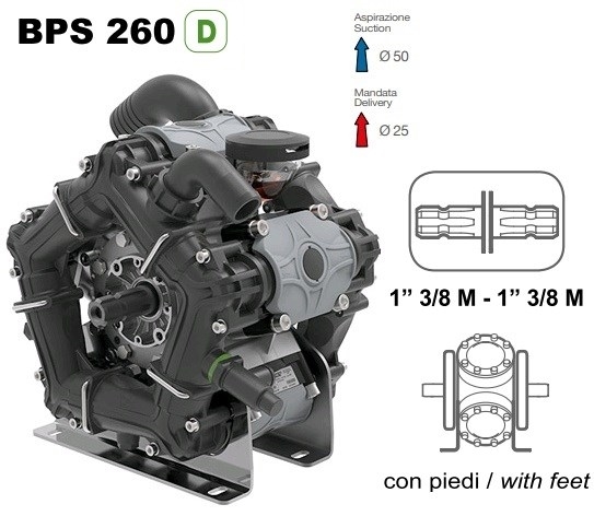 Насос мембранный Comet® серия ВPS260 D (249 л/мин; 20 бар); вал ВОМ 1"3/8 - фото 33973
