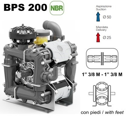 Насос мембранный Comet® серия ВPS200 (199 л/мин; 20 бар); вал ВОМ 1"3/8 - фото 33985