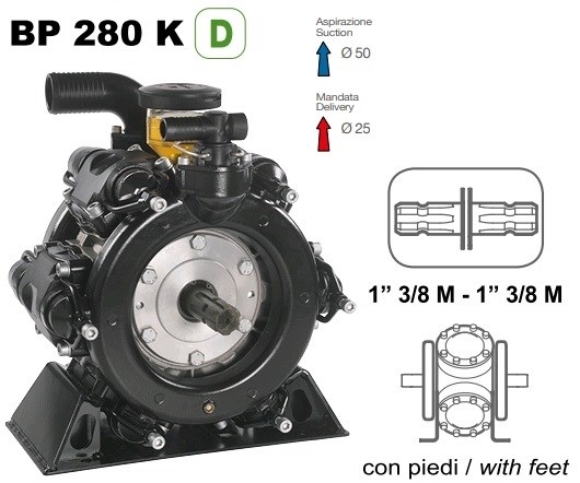 Насос мембранный Comet® серия ВP280 D (248л/мин; 20 бар); вал ВОМ 1"3/8 - фото 34002
