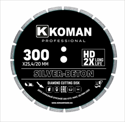 Диск алмазный KOMAN диаметр 300мм (12") Бетон (Professional) - фото 88273