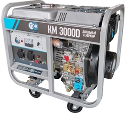 Генератор дизельный TOR KM3000D 3,0 кВт 220В 15 л с кнопкой запуска - фото 94300