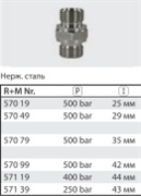 Переходник штуцер 3/8"; штуцер 3/8" BSP (нерж); 500 бар